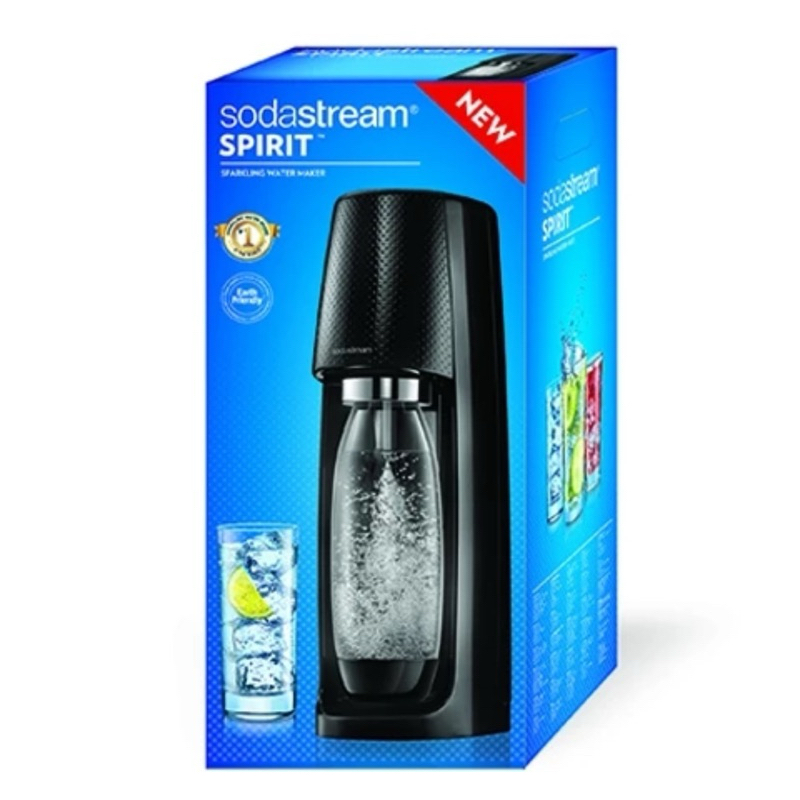 全新現貨。特價》恆隆行 Sodastream 時尚風自動扣瓶氣泡水機 Spirit 黑 (內附鋼瓶/水瓶)