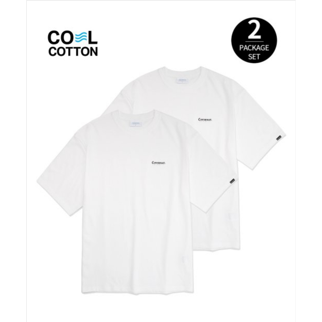 全新 COVERNAT 經典LOGO涼爽面料T恤 2件組 白色 短袖T恤 組合包 1+1 涼感 短T 素T 正韓 韓國