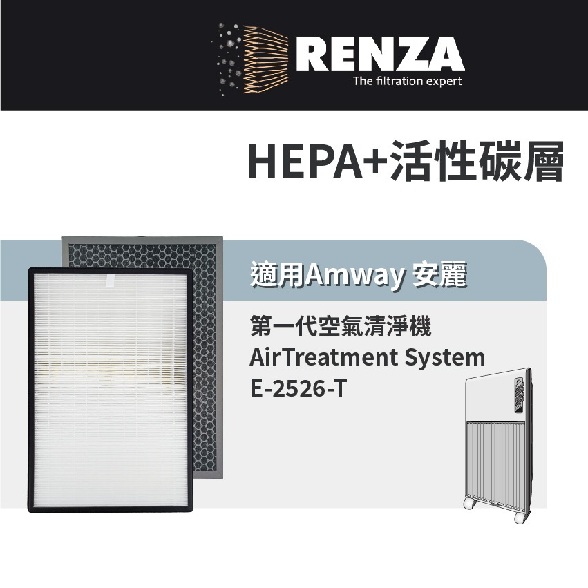 適用Amway 安麗 E-2526-T 第一代空氣清淨機 可替換E-2527 E-2528 高效HEPA+蜂巢活性碳濾網