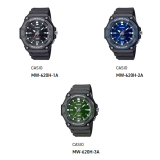 CASIO簡潔大方的三針 時 分 秒針設計簡約錶款MW-620H-1A MW-620H-2A MW-620H-3A
