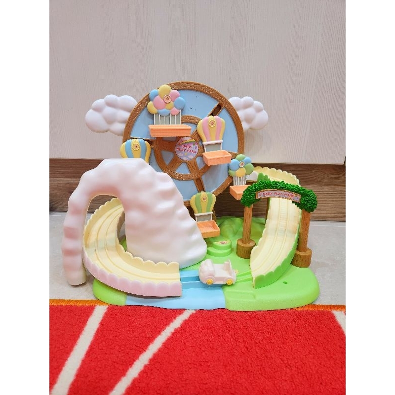 ❤️絕版二手日本森林家族寶寶廣場寶寶熱氣球摩天輪 超級可愛 配件包含雲朵和白色雲朵山洞/售票亭/寶寶風車都有