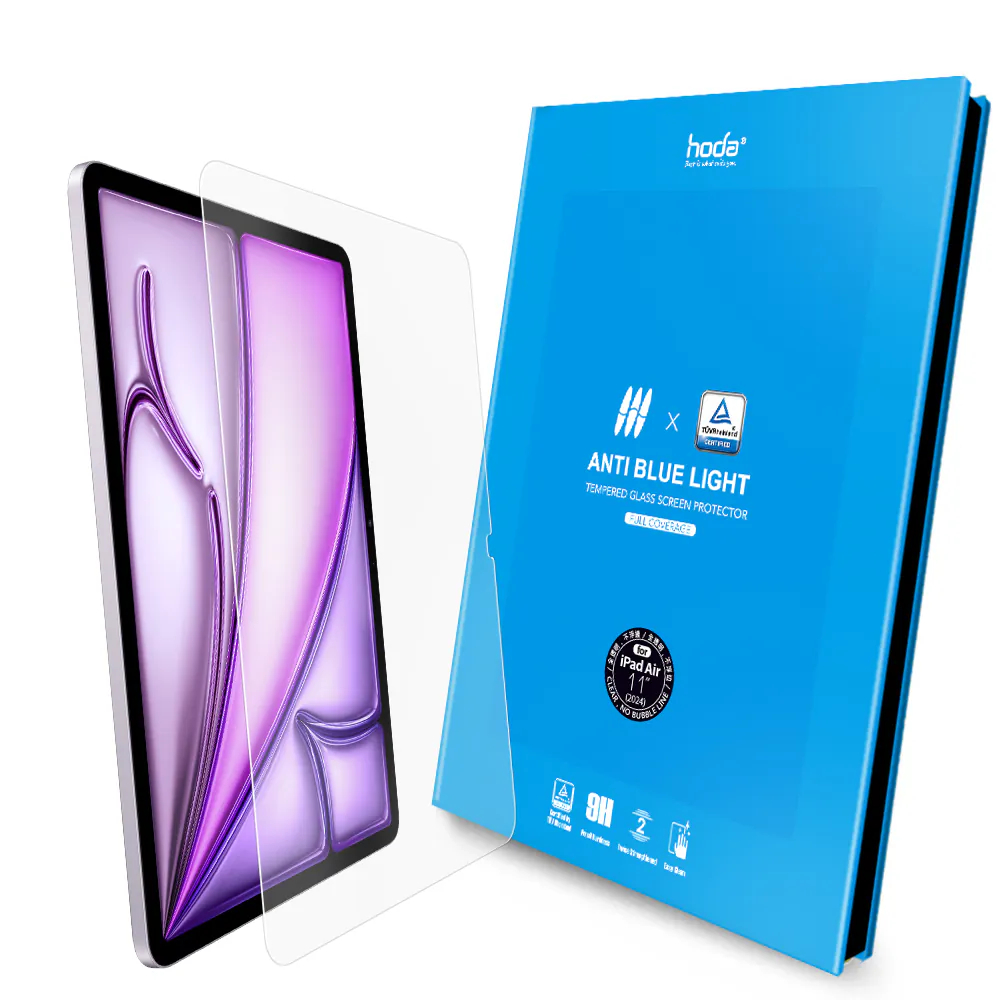 hoda iPad抗藍光玻璃保護貼 德國萊因TÜV RPF20認證 適用於蘋果新款iPad