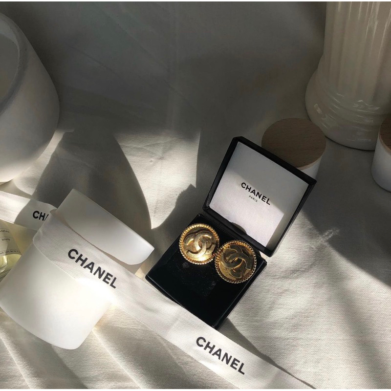 CHANEL 香奈兒 中古夾式耳環 1990年 金色 夾式耳環 logo耳環 香奈兒logo 雙C