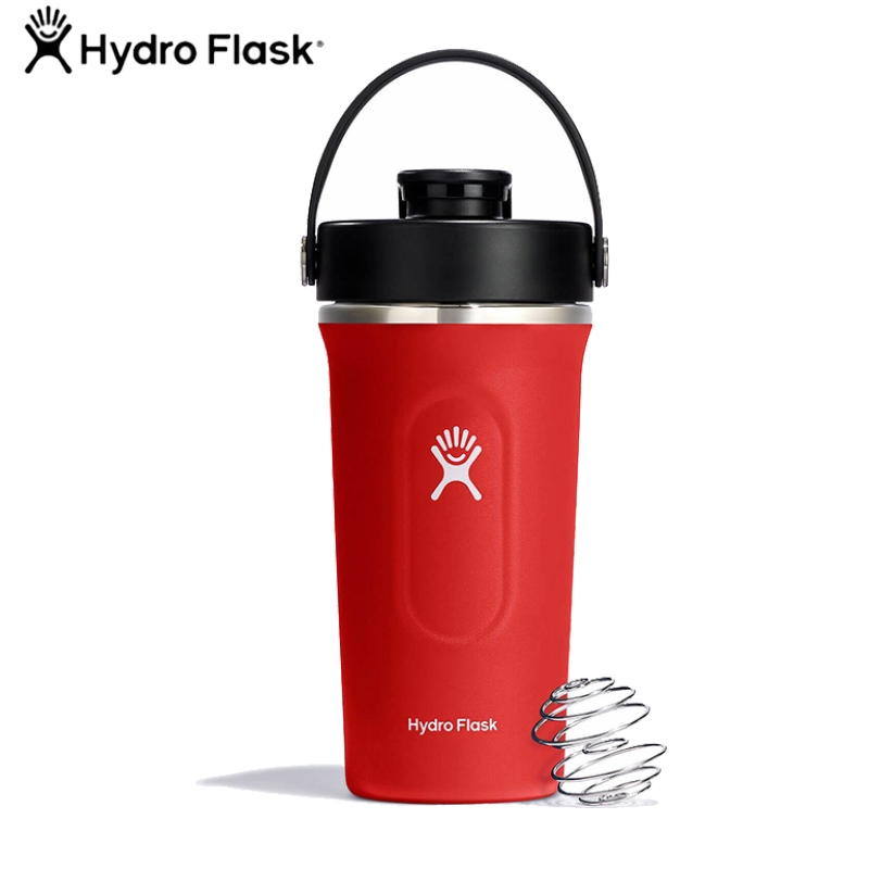 【Hydro Flask 美國】24oz/709ml 真空保溫搖搖杯 棗紅色 運動水壺 健身奶昔杯 HFMXB24612