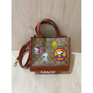 免運✨臺灣現貨✨美國🇺🇸Coach peanuts史奴比snoopy老花Tote 22小托特 托特 托特包 斜揹包 手提