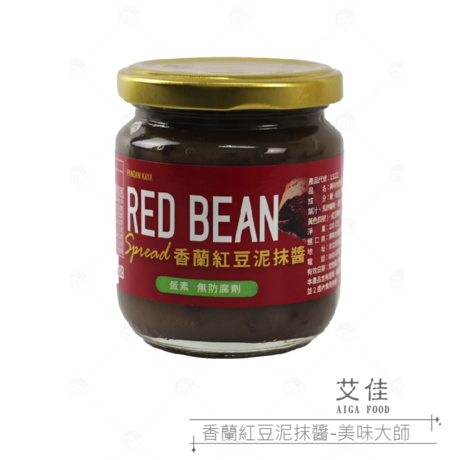 【艾佳】香蘭紅豆泥抹醬-美味大師-220g