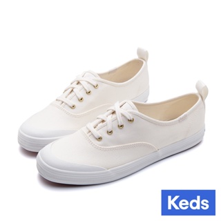 【Keds】CHAMPION 經典復古率性防潑水帆布休閒小白鞋 (9243W112999)