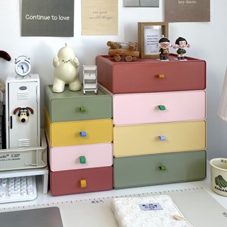 ʕ≧ᴥ≦ʔ 晚安熊☾ 臺灣速配 現貨 桌上梳妝臺收納抽屜 文具 化妝品 多彩療癒 辦公桌 檔案櫃 整理置物盒 多功能收納
