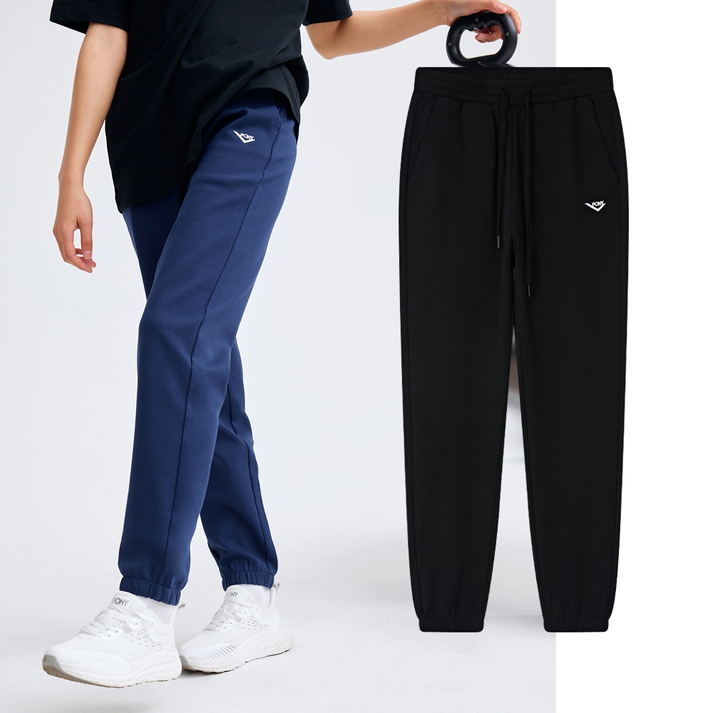 【PONY】運動棉褲  鬆緊帶設計長褲 女服飾 女性-黑
