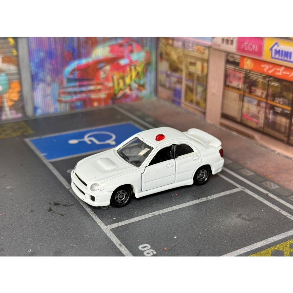 TOMICA-A01-無盒戰損-舊款-SUBARU Impreza WRX -覆面警車白