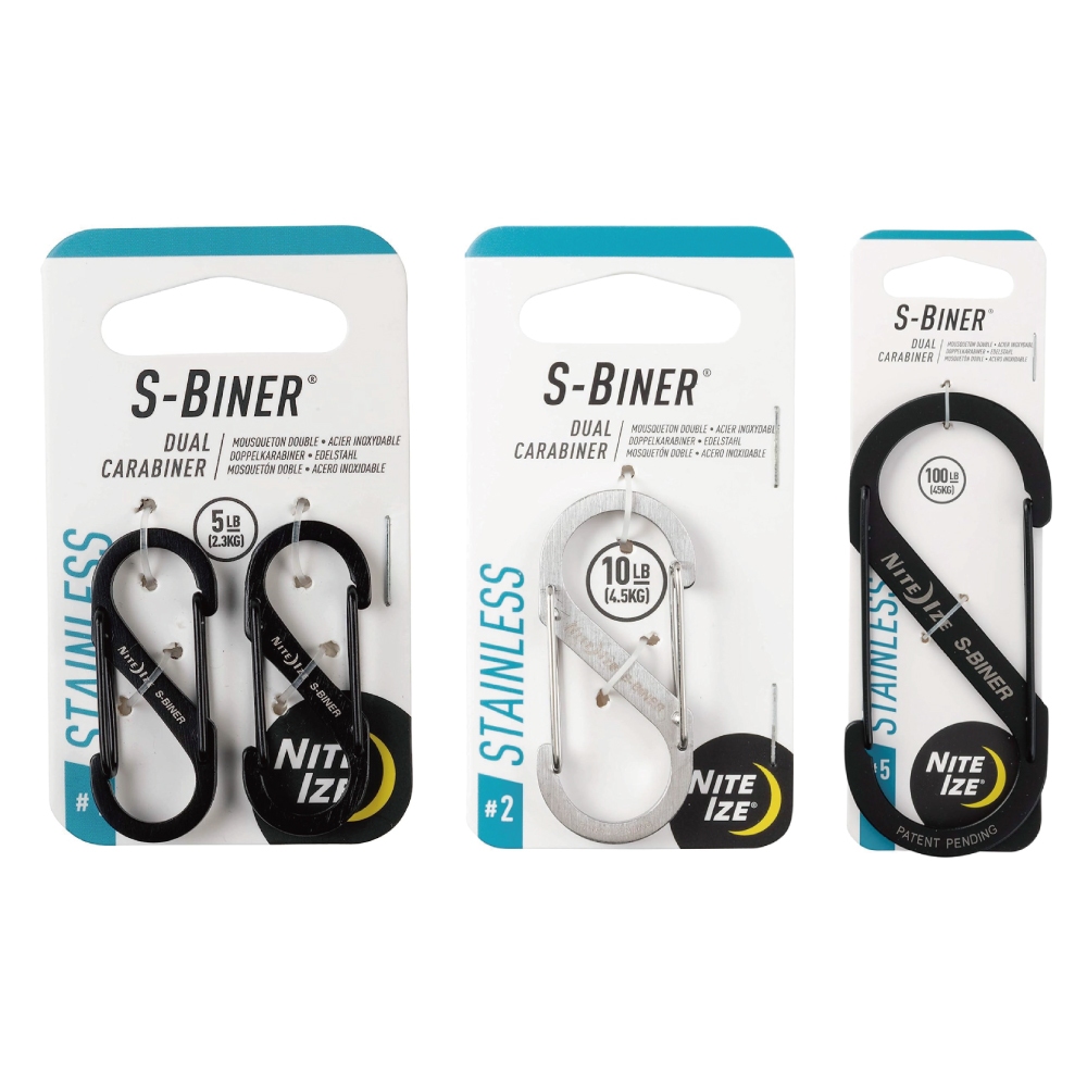 NITE IZE 美國 S-BINER 奈愛 S型不鏽鋼不帶鎖8字扣 不銹鋼雙面扣環 鉤環 SB1 SB2 SB3