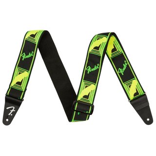 【羅可音樂工作室】Fender Neon Monogrammed Straps 編織螢光彩色吉他背帶 黃綠色