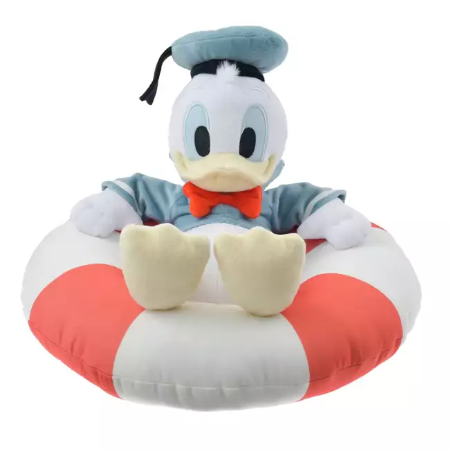 【預購】日本迪士尼  漂流的唐老鴨  唐老鴨游泳圈涼感抱枕  卡通玩偶  夏日風情