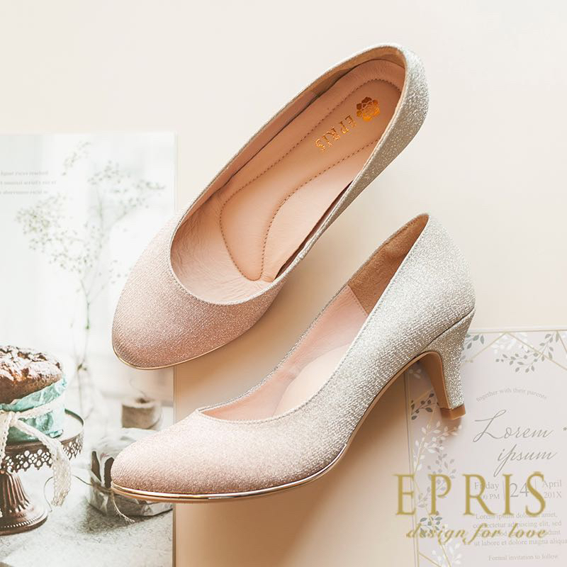 （僅穿1次）EPRIS艾佩絲 婚鞋 馥郁公主 漸層色系高跟鞋 真皮鞋墊舒適女鞋  25號