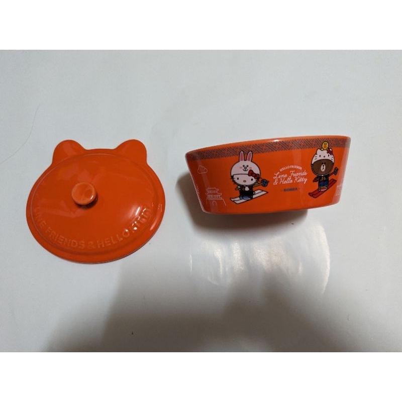7-11 Hello Kitty聯名造型陶瓷烤盤 愛心型法國款/熊大頭型韓國款（ 覆蓋子）造型烤盤
