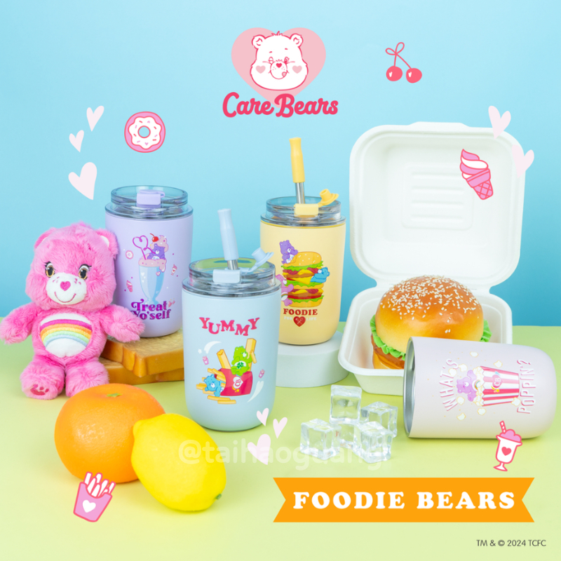 【預購】泰國Care Bears正版授權不鏽鋼保溫杯 冷熱兩用 附不鏽鋼吸管 彩虹熊 愛心熊