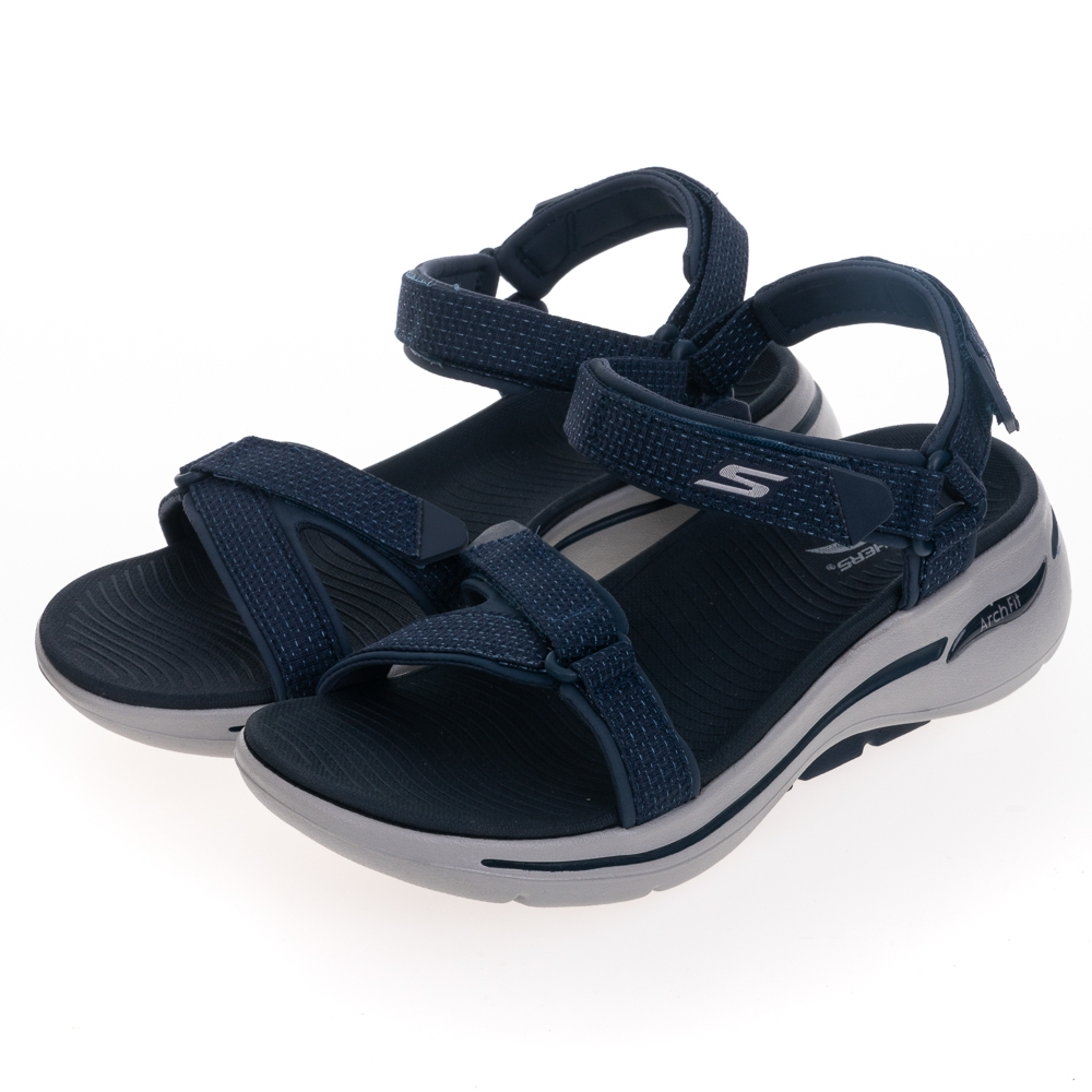 【SKECHERS】GO WALK ARCH FIT SANDAL 休閒鞋 女款 藍 休閒涼鞋 140251WNVY