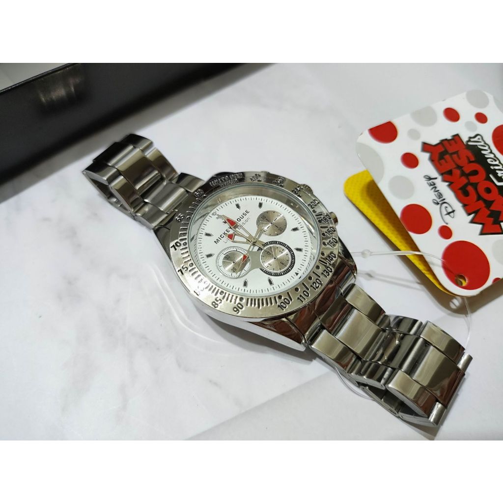 蔓菟小舖💖日本進口 正版 迪士尼 米奇 手錶 假三眼 不鏽鋼手錶 指針錶 男錶 女錶 鐵錶 F31