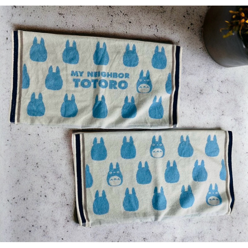 （現）日本 Japan 吉卜力 TOTORO 龍貓 剪影藍 彈性布料 枕套 枕巾 枕頭套 抗菌