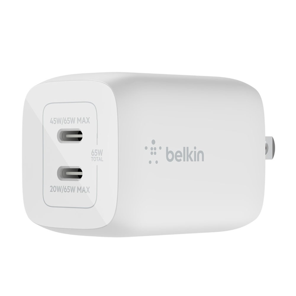 Belkin BOOST↑CHARGE™雙USB-C GaN PPS旅充-65W(WCH013dqWH )充電頭 旅充頭