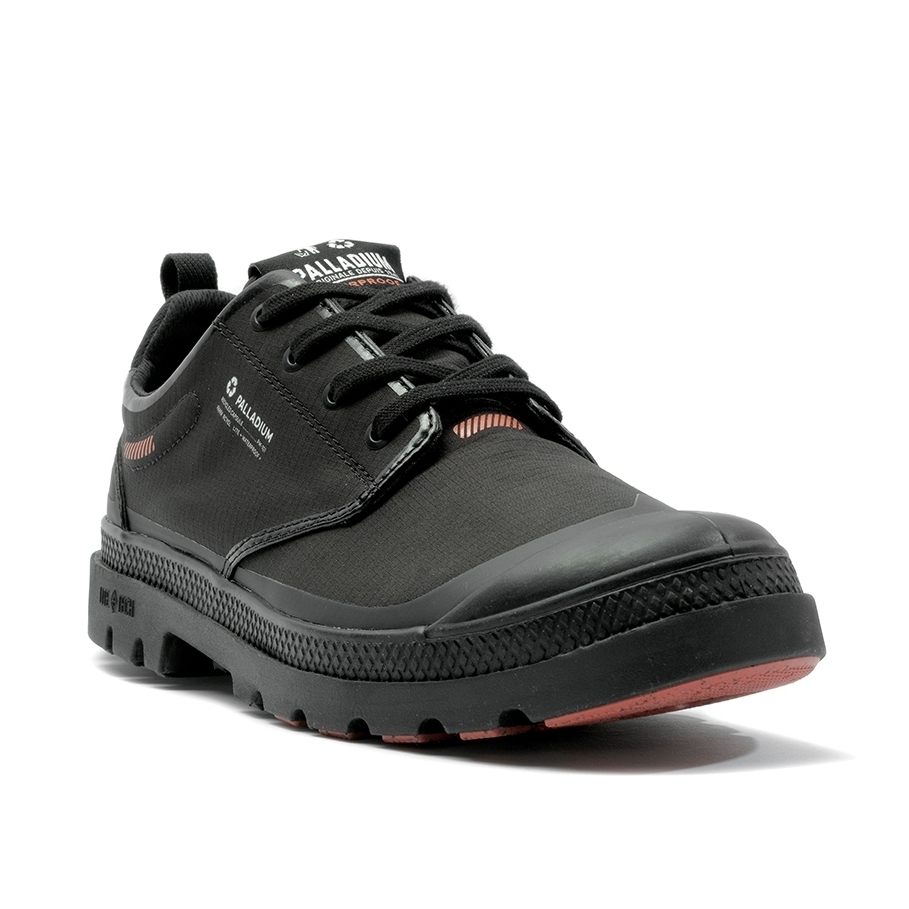 【PALLADIUM】PAMPA LO RCYL L+ WP+再生科技 防水靴 中性 黑 橘標 低筒 79145008