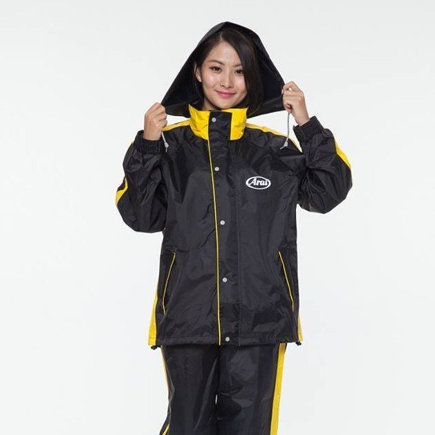Arai K5 黑黃 兩件式雨衣 100%台灣布料 網狀內裡  超輕量 柔軟 透氣《比帽王》