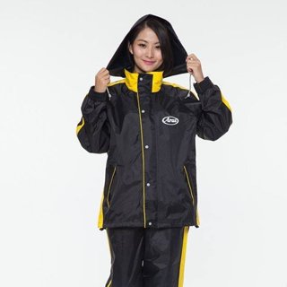 Arai K5 黑黃 兩件式雨衣 100%臺灣布料 網狀內裡 超輕量 柔軟 透氣《比帽王》