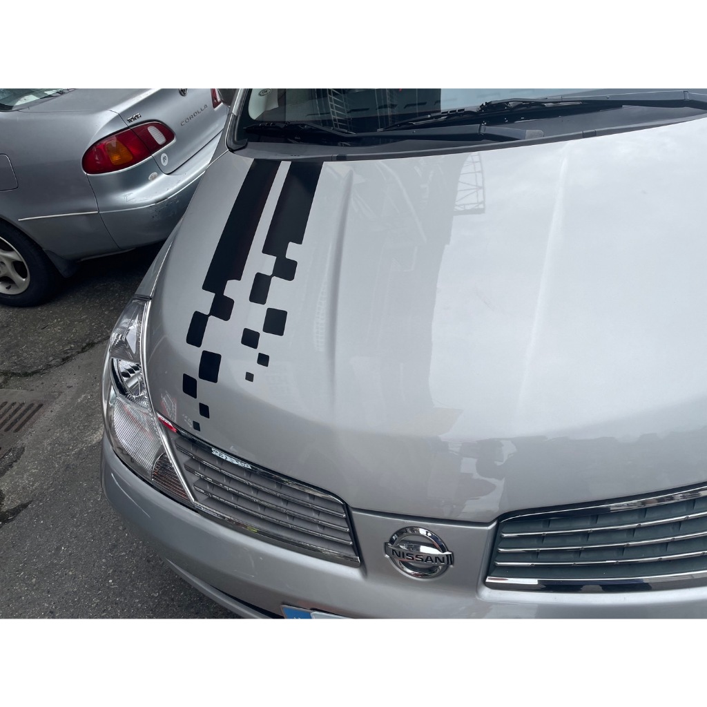 【車王汽車精品百貨】Nissan 日產 TIIDA 引擎蓋貼紙 飾貼 拉花 車身貼紙