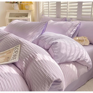 薰衣草紫色🤍💜泡泡紗皺摺水洗棉舒適床包組💗💗💗床包 床單 雙人床包 加大雙人床包 枕套 被套