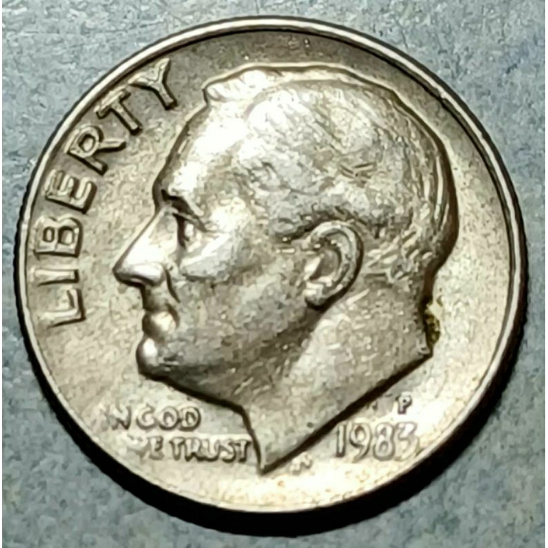美國1983年(P鑄版特年) 羅斯福10美分 硬幣