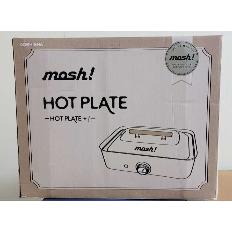 全新 DOSHISHA mosh多功能電烤盤(白色)M-HP1 IV 章魚燒烤盤