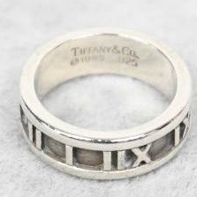 Tiffany&Co 純銀 Atlas 錶帶美國尺寸 4.25 羅馬數位戒指