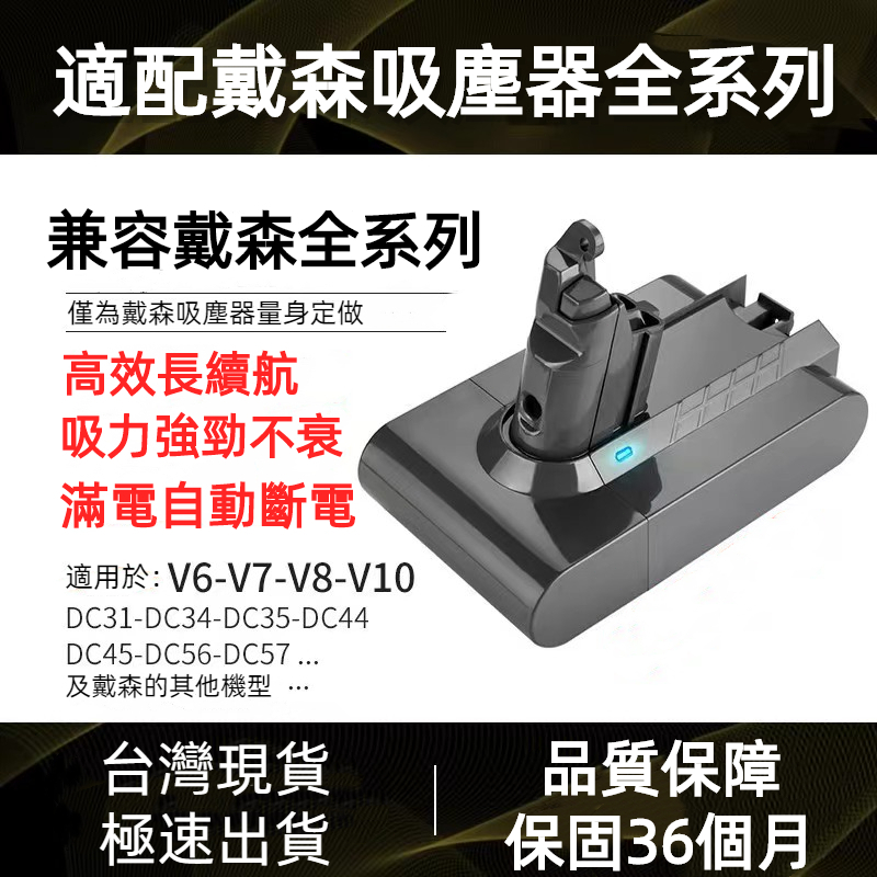 【現貨】戴森Dyson吸塵器電池 適配DysonV6 V7 V8  dc62/58/59  SV07SV10SV11電池