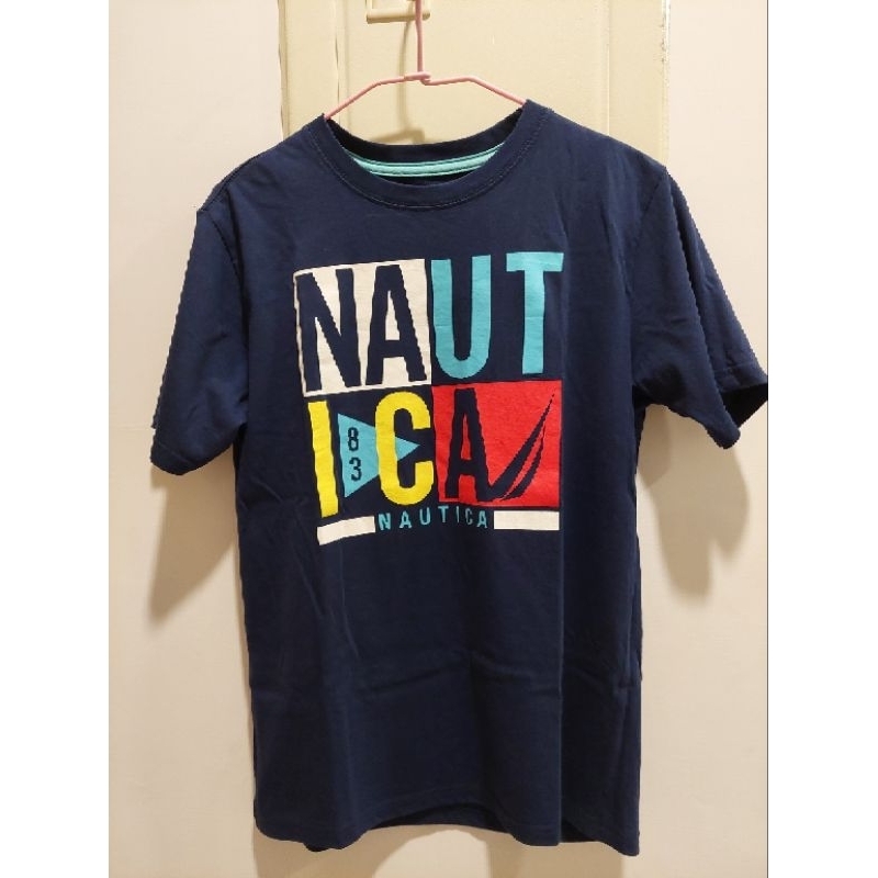NAUTICA 深藍色短袖T恤(男)