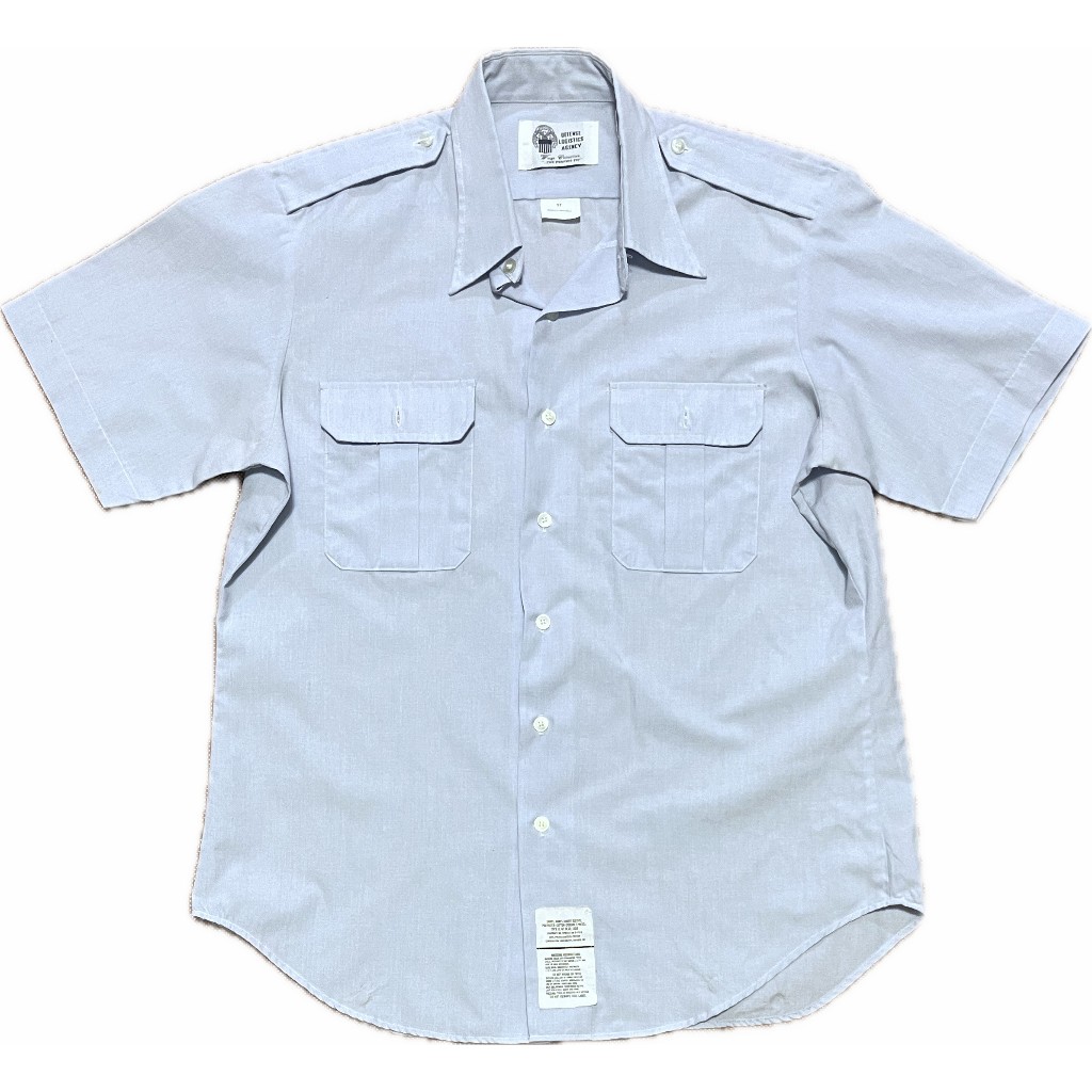 美軍公發 USAF 空軍 短袖勤務襯衫 工作衫 淺藍色 SIZE：17