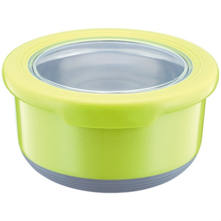 TOP-CHEF 不鏽鋼圓形保鮮碗組 1200ml DS1001A 綠色 隔熱密封保鮮碗 SUS304不鏽鋼