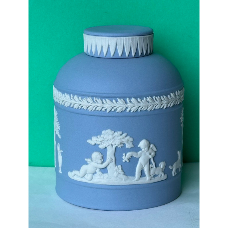 Wedgwood Jasper 藍色茶葉罐 7.6 x9.5 cm