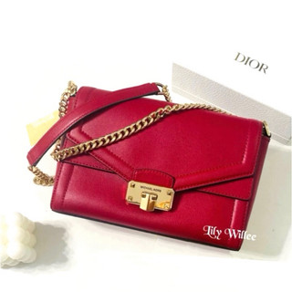 Lily Willee🇺🇸MICHAEL KORS KINSLEY 金屬釦翻蓋斜背鍊包
