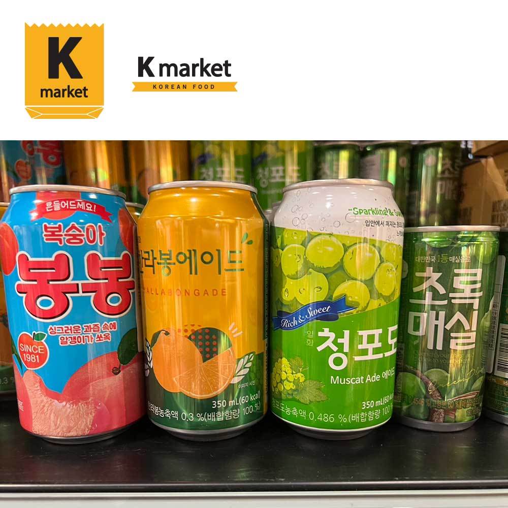 【Kmarket】韓國飲料海太HAITAI 水蜜桃飲/橘子蘇打/青葡萄蘇打/梅子汁