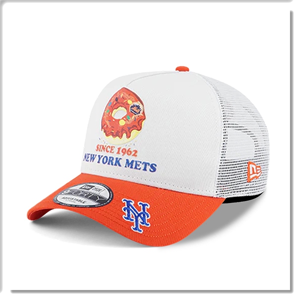 【ANGEL NEW ERA】NEW ERA MLB 紐約 大都會 甜甜圈 白 橘沿 網帽 9FORTY 卡車帽