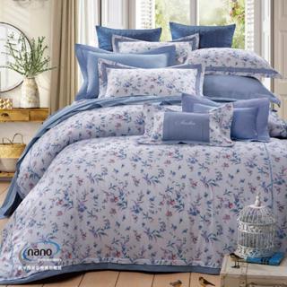 👉棉絲二重奏-花仙子藍👈全台製天絲 無異纖精梳美國棉 床罩 床單 被套 床包 床套 單人 雙人 標準 加大 特大 台灣製