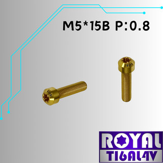 【瘋螺絲】ROYAL 鈦合金螺絲★ M5*15B P:0.8 錐形螺絲★64鈦/正鈦/鈦合金螺絲★出貨附發票★土豪金