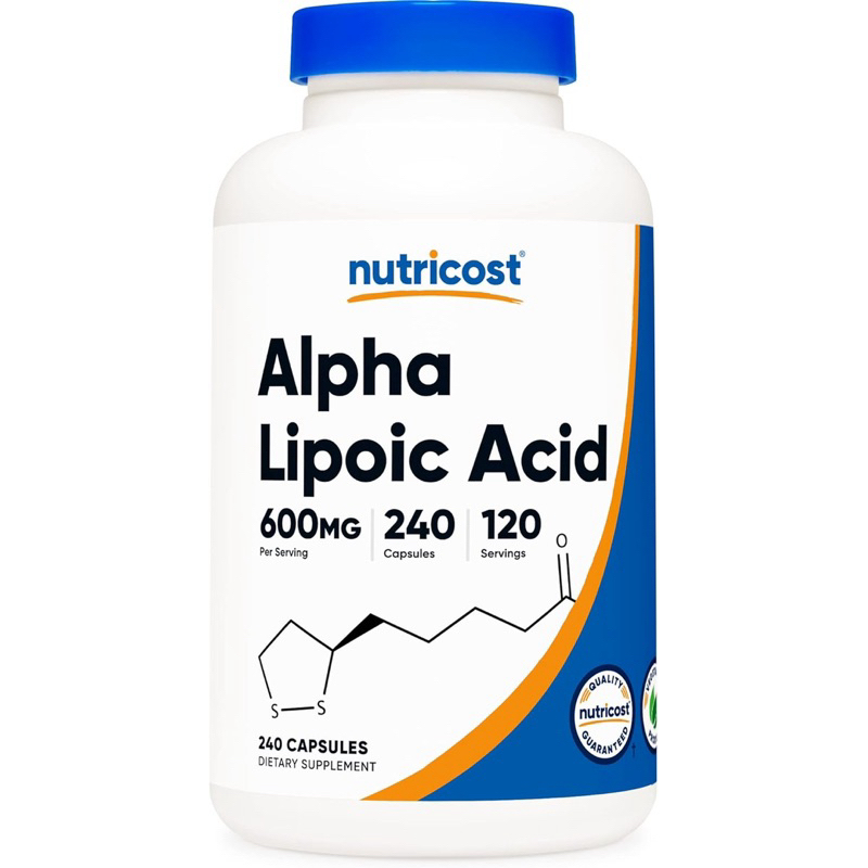 Nutricost Alpha Lipoic Acid- 硫辛酸補劑 600毫克 240 粒入