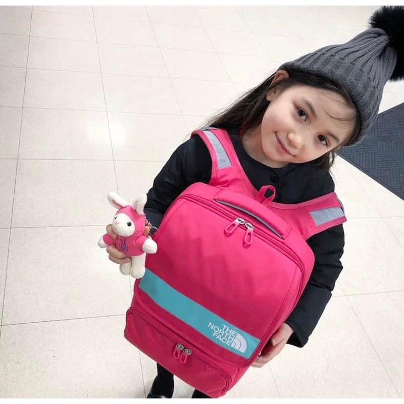 🇰🇷韓國🇰🇷The north face kids北臉桃粉色低年級兒童後背包書包+手提袋兩件組NM2DK04/00T