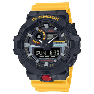 【CASIO】G-SHOCK 復古錄音帶風 黑黃撞色大錶徑雙顯運動款 GA-700MT-1A9 台灣卡西歐公司貨