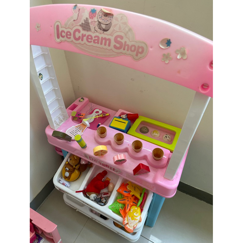 二手，兒童仿真雪糕冰淇淋玩具、餐車玩具、超市玩具組