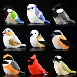 【那間模型】 模擬 鳥類 白頭翁 綠繡眼 大山雀 棕背伯勞 山雀 鳥 鸚鵡 動物 絨毛 玩具 公仔 模型 生日禮物