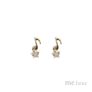 【me.luxe】K10鋯石8分音符耳環