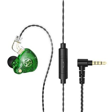 全新現貨 可換線耳機入耳式高音質掛耳式手機桌上型電腦遊戲耳麥HIFI 綠色帶麥