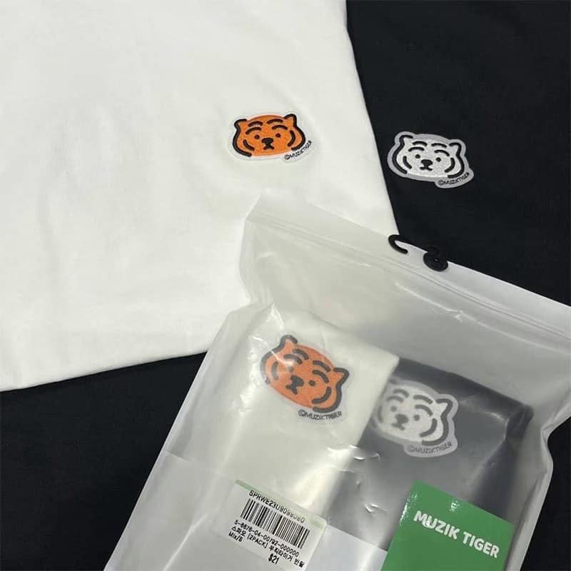 【IN KOREA韓國代購】 ✨現貨出清✨韓國SPAO MUZIK TIGER 小老虎 刺繡短袖T恤 兩件組